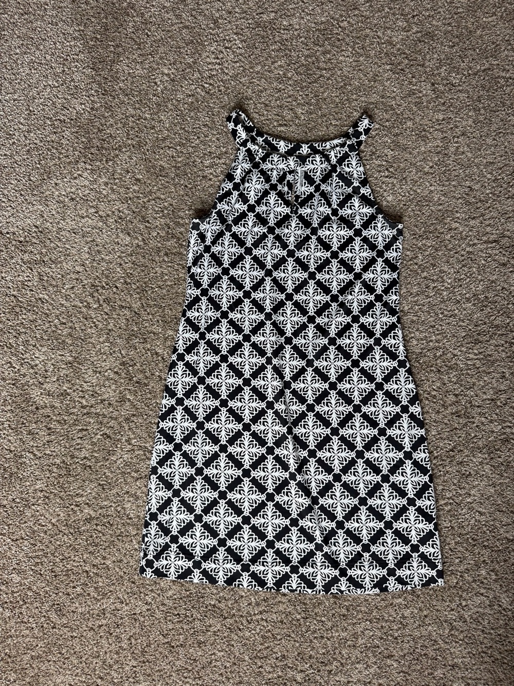 Black & White Geometric Sleeveless Summer Dress